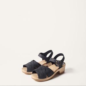 No.6 Huarache Mid Heel Clog Sandal in Midnight 40